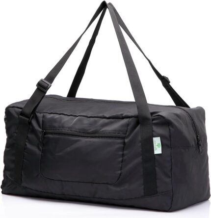 HOLYLUCK Foldable Travel Duffel Bag For Women & Men Luggage Great for Gym (black) One_Size