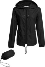 Hount Women's Lightweight Hooded Raincoat Waterproof Packable Active Outdoor Rain Jacket (S-3XL)