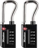 Master Lock 4696T, Pack of 2 TSA Approved Luggage Lock, 2 Pack, Set Your Own Combination, Black, 2 Count