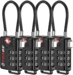 TSA Approved Cable Luggage Locks, Re-settable Combination with Alloy Body
