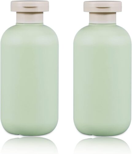 6.8oz Squeeze Bottles with Flip Cap, Refillable Plastic Travel Bottles for Creams, Lotion, Shampoo, Conditioner (2 Pcs)
