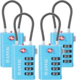 ANVIL 4 Digit Luggage Locks, TSA Locks for Luggage, Advanced TSA008 core, Alert Indicator for Your Travel Lock, Suitcase Lock. (4, Blue)