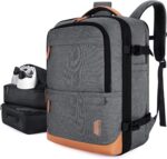 BAGSMART Compression Travel Backpack, Expandable Carry On Backpack with Packing Cubes, Water Resistant Weekender Backpack Fits 17 Inch laptop, Luggage Daypack with Shoe Bag, Grey