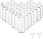 Clear Plastic Empty Bottles 2 oz | 30 Pcs, with Flip Cap, for Travel Size Liquids