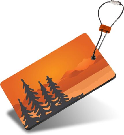 Lewis N. Clark Travel Green Luggage Tag and Suitcase Identifiers for Women and Men, Carry on, Backpack and More, Orange Trees, 1-Pack