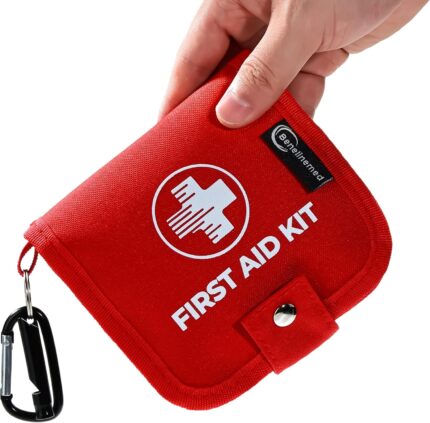 Mini First Aid Kit - 137 Piece Small Emergency Medical Kit for Home, Car, Travel, Camping & Outdoor Activities FSA/HSA (Red)