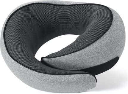 NOCRLG Travel Pillow, Travel Neck Pillow for Airplanes Car, 100% Pure Memory Foam Travel Pillow, Sleeping Essentials for Long Flight 360° Head Support Degree Comfort and Breathability Grey