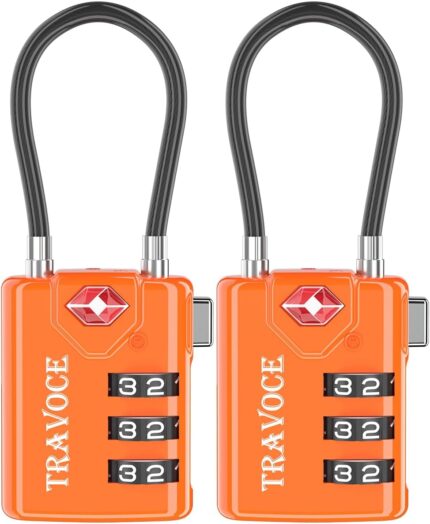 Search Alert TSA Approved Travel Combination Luggage Cable Locks for Suitcase, Gym Locker,Toolbox,Backpack 1,2,4,6 &10 pk