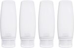 Silicone Travel Bottles for Toiletries TSA Approved Travel Size Containers Set 4 Pack Portable Leak Proof Refillable Cosmetic Squeeze Bottles Shampoo Hair Conditioner Body Lotion Bath Shower Gel