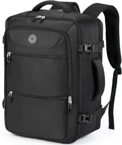 Sowaovut Travel Laptop Backpack, Extra Large Backpacks, Flight Approved Daypack, Business Bag Fit 17.3 inch Laptop for Men Women (Black)