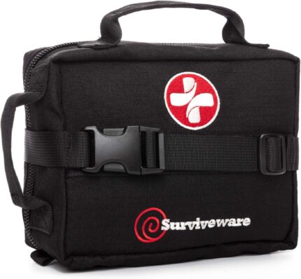 Surviveware 119 Pcs Comprehensive Premium Survival First Aid Kit - Medical Emergency Kit for Travel Camping Gear, Home Essentials & Outdoor Emergencies - HSA & FSA Eligible Survival Kit