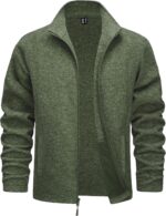 TACVASEN Men's Fleece Jackets Full Zip Lightweight Jacket Casual Soft Warm Coats with Pockets