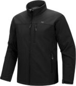 33,000ft Men's Waterproof Softshell Jacket Warm Fleece Lined Windbreaker Lightweight Soft Shell for Travel Hiking Golf