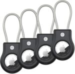 Airtag Keychain for Apple AirTag Holder,4 Pack Air Tag Lock Case Keychain Key Ring Luggage Tag for Keys, Luggage & Men Women's Keyrings & Keychains