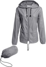 Avoogue Raincoat Women Lightweight Waterproof Rain Jackets Packable Outdoor Hooded Windbreaker