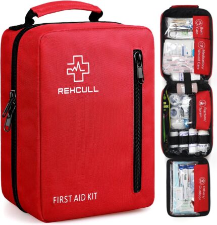 First Aid Kit for Home, Premium 410 Piece Well-Organized Large Medical Kits Survival for Travel Camping Hiking, Premium Water Resistant Trauma Kit Emergency Supplies Bag for Car Office College