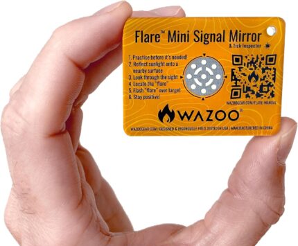 Flare™ 2" x 1.5" Mini Signal Mirror for Everyday Carry, Camping, Hiking, Travel, Survival | First Aid Kits, Emergency Kits, Pocket Survival Kits, and Bugout Bags