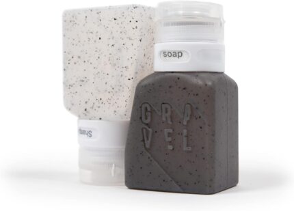 Gravel Travel Bottles 3oz (2-Pack) – Leakproof, BPA-Free, TSA Approved with Label System (Clear & Gray)