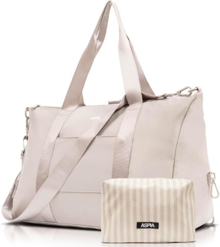 Gym Bag for Women, 3-in-1 Duffle with Laptop & Yoga Mat Space, Travel Bag with Shoe Compartment, Luggage Sleeve & Toiletries Pouch, Lightweight Weekender Carry On, Water Resistant