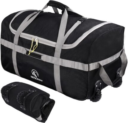 REDCAMP 85L/120L/140L Foldable Duffle Bag with Wheels, Large Travel Duffel Bag