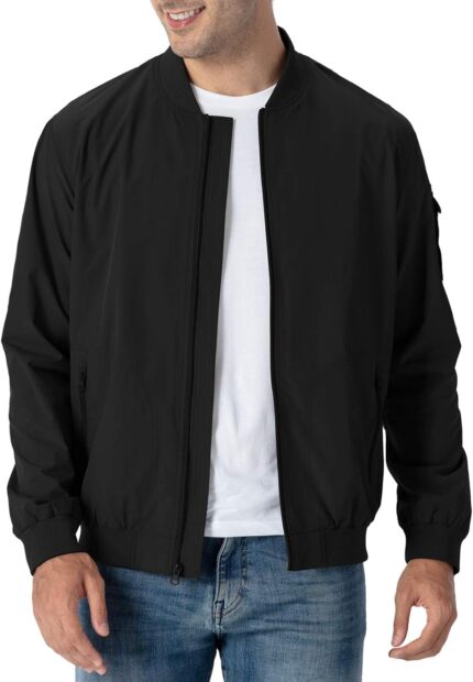 Rdruko Men’s Lightweight Bomber Jacket Causal Fashion Stylish Windbreaker Light Jacket