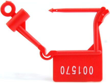 Tamper Proof Plastic Security Padlock Seals Numbered Disposable Safety Tags - Locks Self-Locking for Luggage Medical Clothing (1000 PCS) (Red)