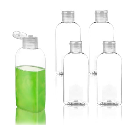 Travel Size Containers Plastic Travel Bottles for Toiletries Leak Proof Squeeze Bottle with Flip Cap TSA Approved 3.4oz/100ml Small Bottles for Liquids, Shampoo & Lotion (5 Pack)