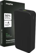 mophie Powerstation XL Power Bank 2023-20,000 mAh Large Internal Battery, (2) USB-A Ports and (1) 20W USB-C PD Fast Charging Input/Output Port, Travel-Friendly
