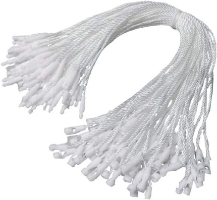 1000Pcs 7.5-inch Hang Tag Nylon String, Easy and Fast to Attach, Nylon Snap Lock Pin Loop Fastener Hook Ties for Clothes Tags, Price Tags, Shoes Snap Lock, Luggage Label (White)