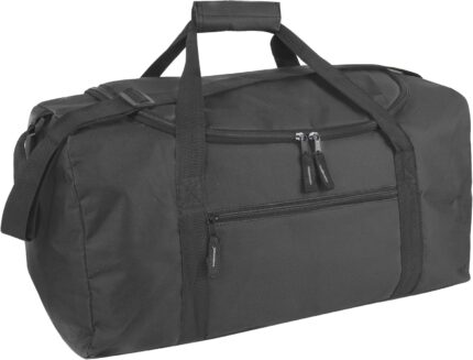 20 Inch, 40 Liter Duffel Bag for Men, Women Travel Weekender Overnight Carry-on Shoulder Duffel Tote Bag (Black)