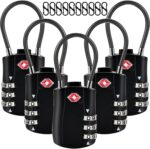 5pcs TSA Approved Luggage Locks with 10pcs Zipper Locks, Zinc Alloy Combination Locker Suitcase Lock, TSA Locks for Luggage, Combination Lock for Locker Backpack (TSA007)