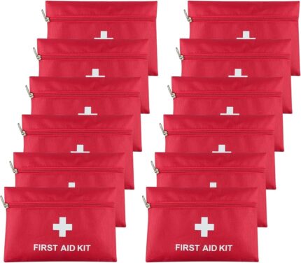 AOUTACC 12 Pack First Aid Kit Empty Bag, Travel Empty First Aid Kit Pouch Bag for Emergency at Home, Office, Car, Outdoors, Boat, Camping, Hiking(Bag Only)
