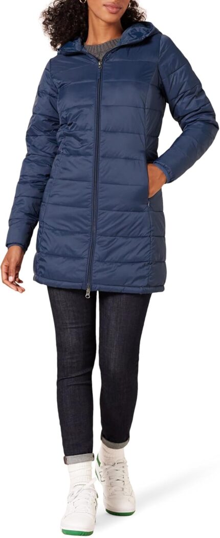 Amazon Essentials womens Lightweight Water-Resistant Packable Hooded Puffer Coat (Available in Plus Size)