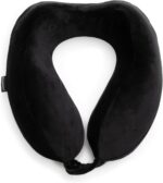 Brookstone Neck Travel Pillow - Lightweight Contoured Memory Foam Stuffable Travel Neck Pillow for Sleeping, Car, & Airplane, Size One Size, Black