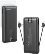 Charmast Portable Charger with Built-in Cables and Wall Plug, 20000mAh 20W USB C Power Bank Fast Charging Battery Pack Travel Essentials Compatible with iPhone 16/15/14/13 Series, Samsung Google iPad