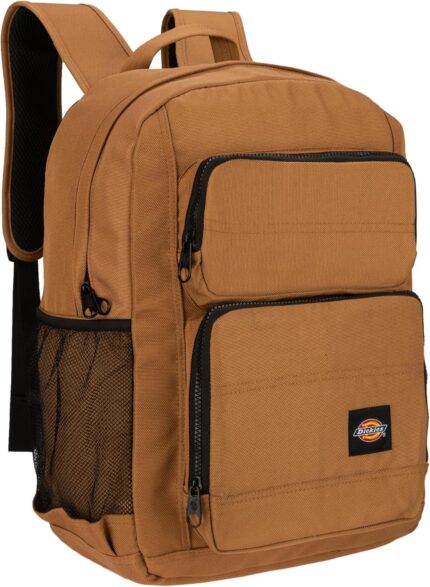 Dickies Tradesman Backpack Large Capacity Logo Water Resistant Casual Daypack for Travel Fits 15.6 Inch Notebook (Brown Duck)