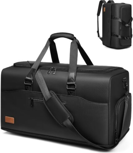 Duffle Bag for Travel,55L Travel Bag for Men with Shoe Compartment,Water Resistant Overnight Weekender Bag with Expandable