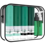 GLAMFIELDS Travel Bottles for Toiletries,TSA Approved 3.3oz Size LeakProof Silicone Toiletry Containers for Shampoo, Conditioner,Easy to Squeeze，Portable Travel Essentials for Lotion(18 Pack) Green