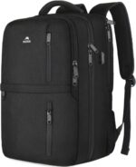 MATEIN Carry on Backpack, Flight Approved Travel Backpack with USB Port, TSA Personal Item Travel Bag fits 17" Laptop, Large Water Resistant Luggage Overnight Weekender Bag for Men & Women, Black