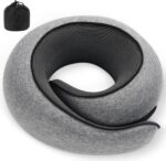 Neck Pillow, Travel Pillow uses Memory Foam to Support Neck Comfort, Ideal Companion for Airplane and car Travel, Compact, Convenient, and Versatile Airplane Sleep Pillow(Gray)