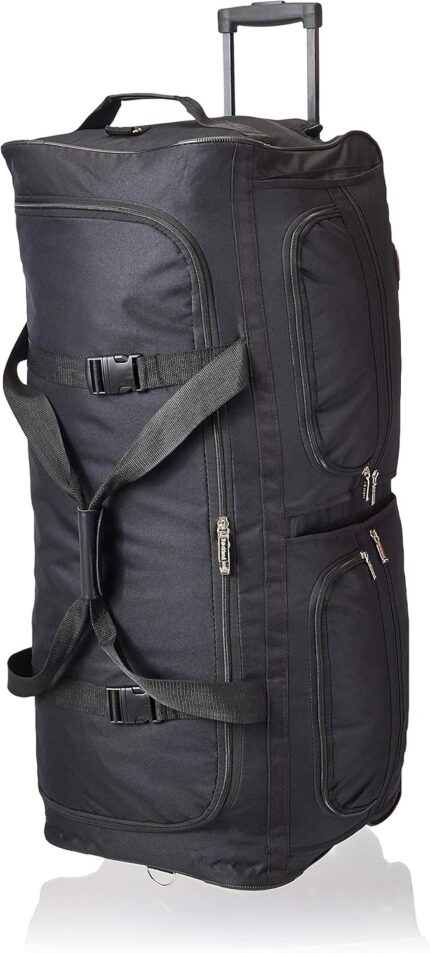 Rockland Rolling Duffel Bag, Black, 36"