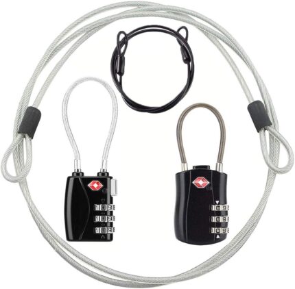 TSA Luggage Locks, Digit Combination Padlockss and Steel Cable Combination Travel Security Lock, Coded Lock for Suitcases,Travel Bag, Suit Case, Gym, Bike Locks (TSA Luggage Locks -2)