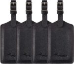 Travelambo Luggage Tags for Suitcases PU Leather Travel Tags Bag Tags Privacy Protection Travel Essentials