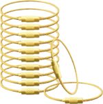 Wire Keychain Cable Stainless Steel, 12 Pcs 1.5mm 6 Inch Golden Cable Key Ring, Keychain Lock Durable for Keys, Heavy Duty Luggage Tags & Travel Accessories