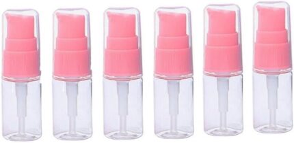 erioctry 10ML Portable Empty Refillable Bottle Cream Shampoo Lotion Treatment Pump Bottle with Cap Travel Bottles Toiletries Liquid Container for Cosmetic Make-up Pack of 6