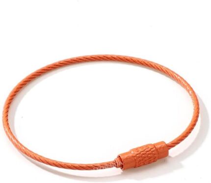 10 PCS Key Rings Stainless Steel Wire Keychains Lock Cable Heavy Duty Luggage Tags Loops Keepers Key Chain