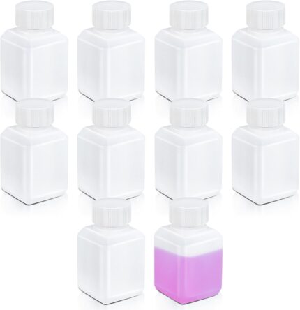 1oz/30ml Leak Proof Plastic Bottles with Caps for Liquids Sample, Reusable Small Bottles Containers for Travel, Camping and Hiking (Translucent, 10 Pcs)