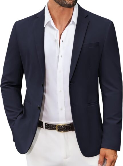 COOFANDY Men's Casual Stretch Blazer Jacket Regular Fit Lightweight Sport Coat Two Button Suit Jackets