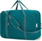 Carry on luaggage 22x14x9 Airlines Approved Foldable Carry on Bag Travel Duffel Packable Duffle Overnight for Women and Men 40L (Teal)