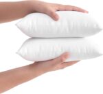 FLXXIE 2 Pack Microfiber Mini Pillows, 11x7 Inches, Soft Washable Travel Nap Pillows, White